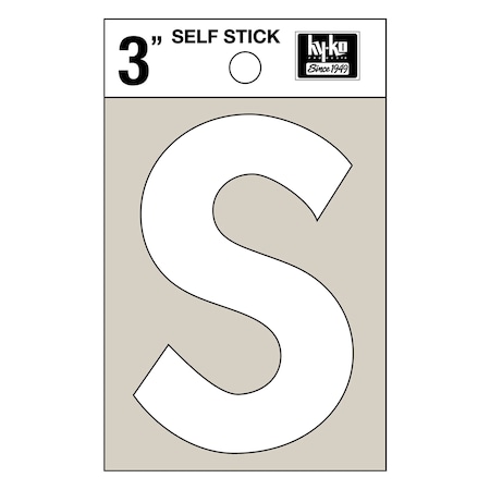 Hy-Ko 3In White Vinyl Letter S, 10PK A30529